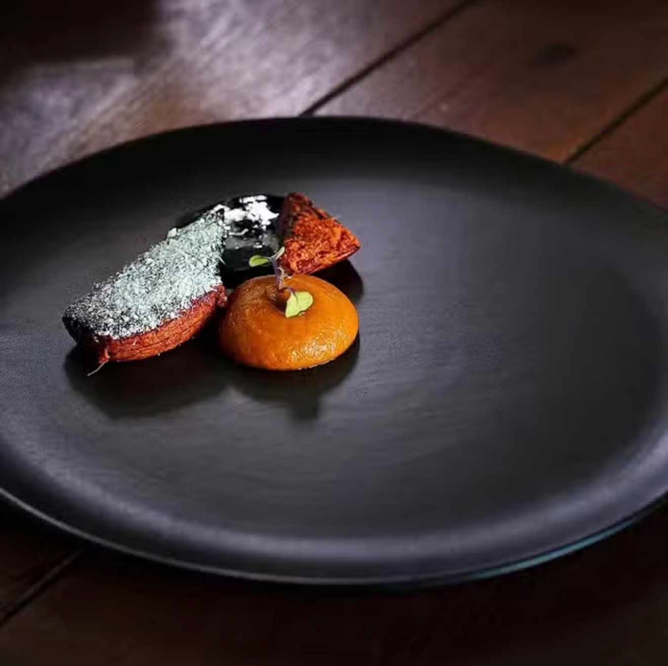 Chef Tavion's plated dessert course